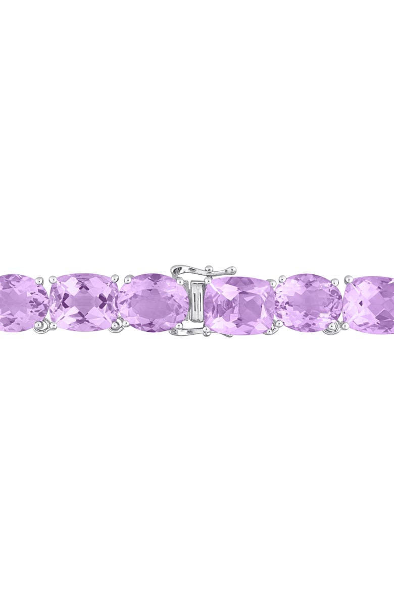 Julianna B. Rose de France Tennis Necklace Sterling Silver, Alternate, color, Pink Amethyst