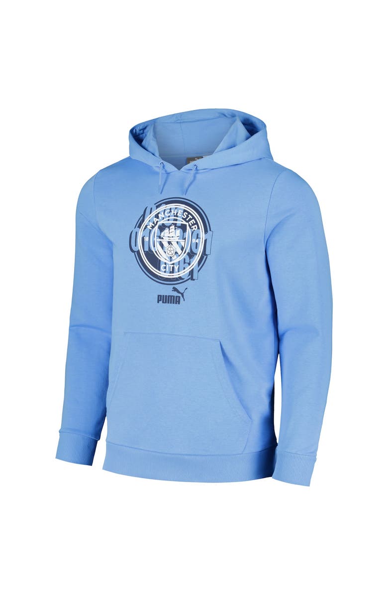 PUMA Men's Puma Light Blue Manchester City ftblCulture Pullover Hoodie, Alternate, color,