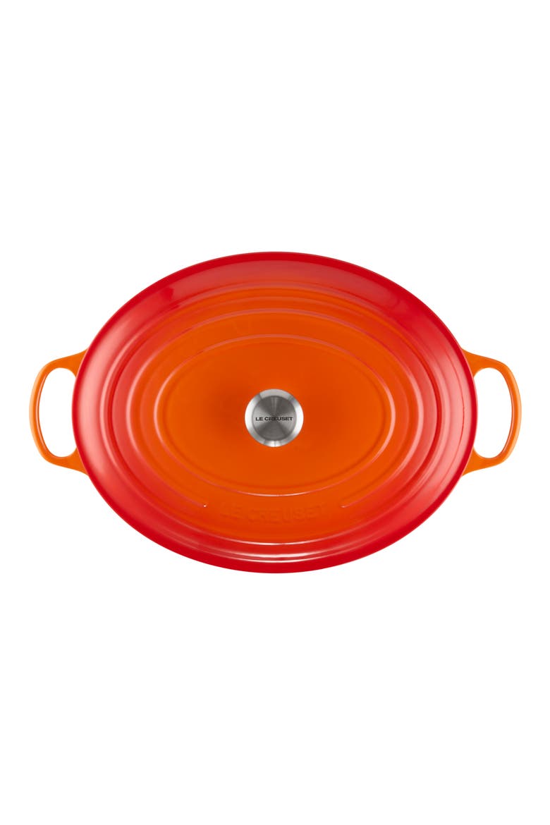 Signature 15 1/2-Quart Oval Enamel Cast Iron French/Dutch Oven, Alternate, color, FLAME