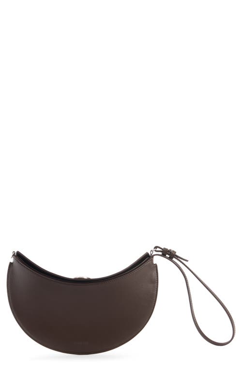 Jacquemus Le Petit Ovalo Leather Clutch In Brown