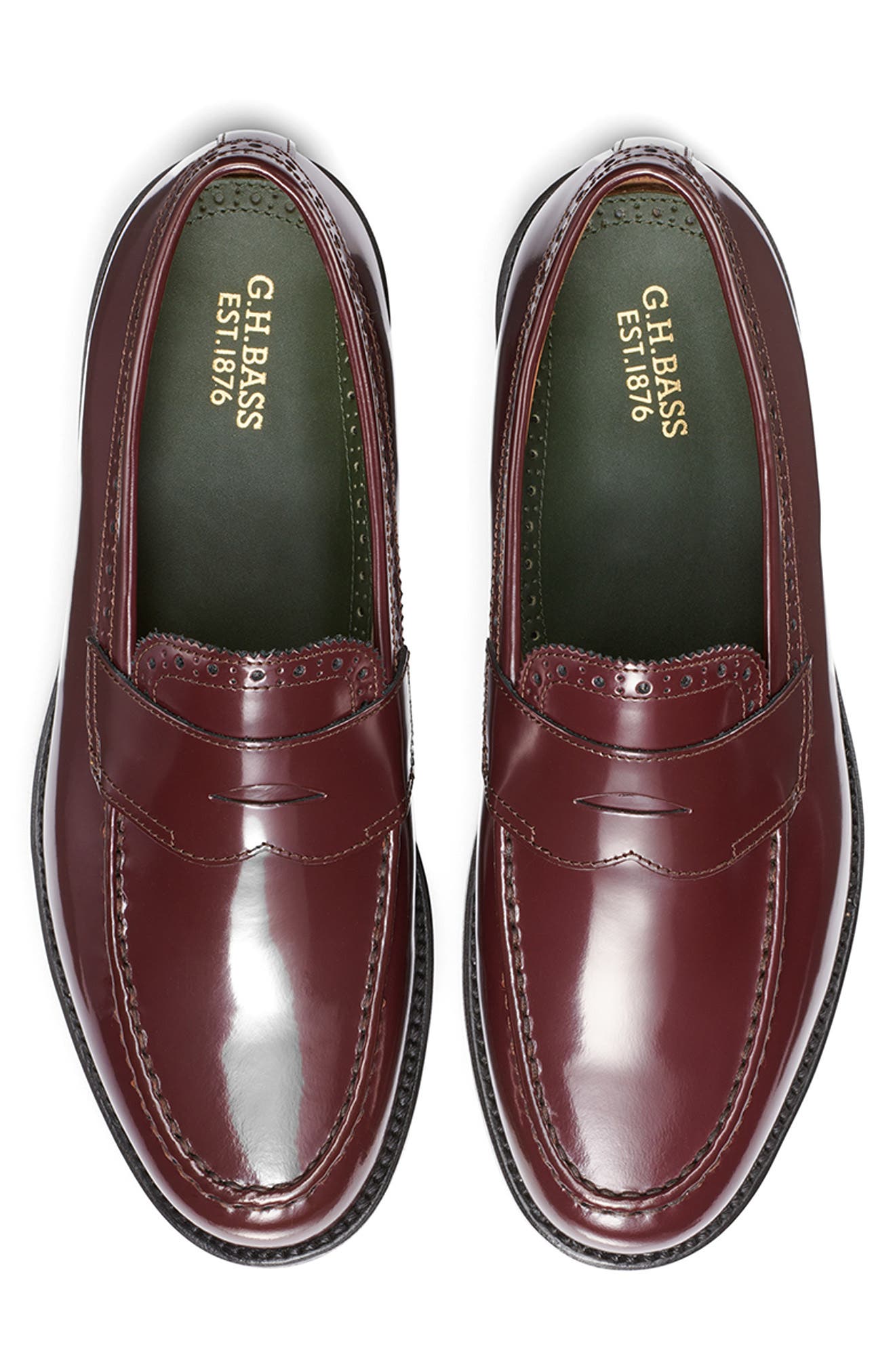 G.H.BASS Monogram Penny Loafer, Alternate, color, Wine