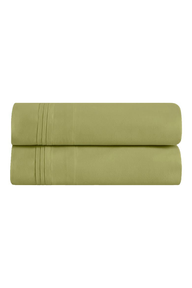 Solid 600 Thread Count Egyptian Cotton Sateen Set of 2 Pillowcases, Main, color, OLIVE GREEN