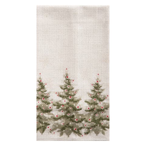 Winter Pine Trees Christmas Holiday 100% Cotton Flour Sack Dishtowel