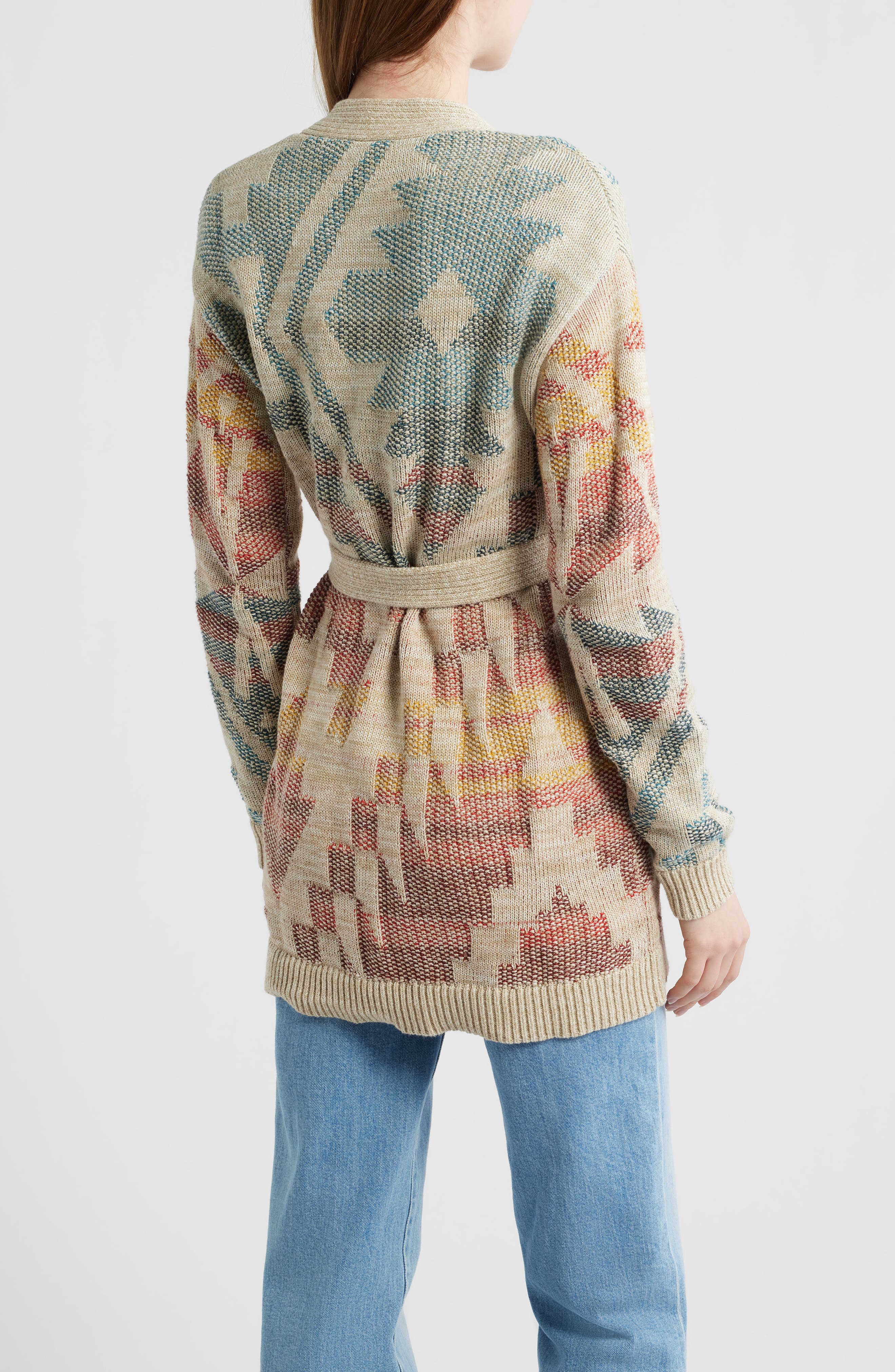 Cheyenne Jacquard Cotton Wrap Cardigan - image 2