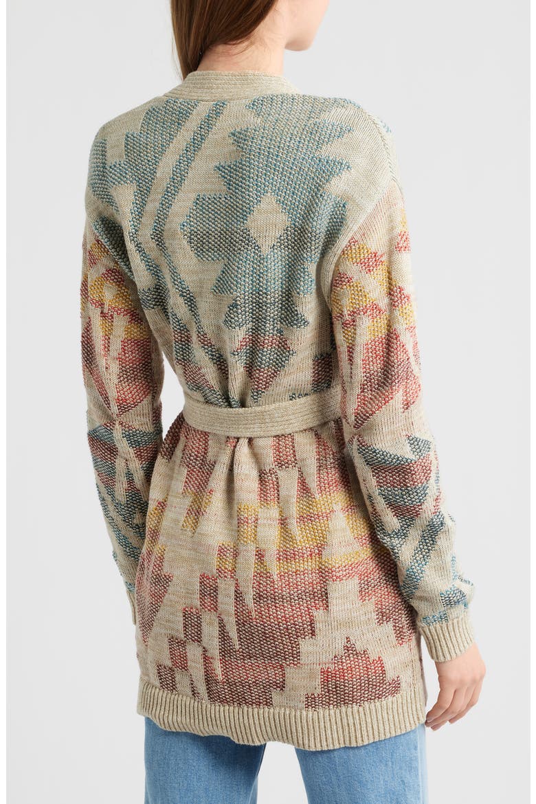 Cheyenne Jacquard Cotton Wrap Cardigan, Alternate, color, NATURAL MULTI