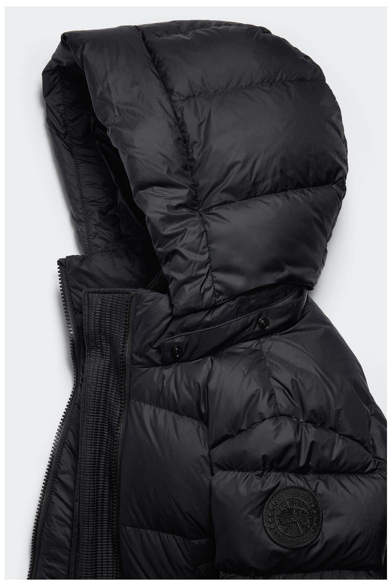 Mystique Tonal Label 750 Fill Power Down Long Puffer Coat, Alternate, color, BLACK