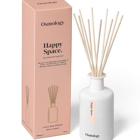 Happy Space Reed Diffuser - Rose Geranium and Amber