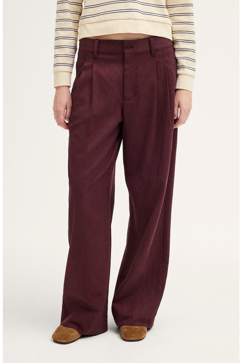 The Everyday Drapey Twill Trouser, Main, color, SMOKED CLARET