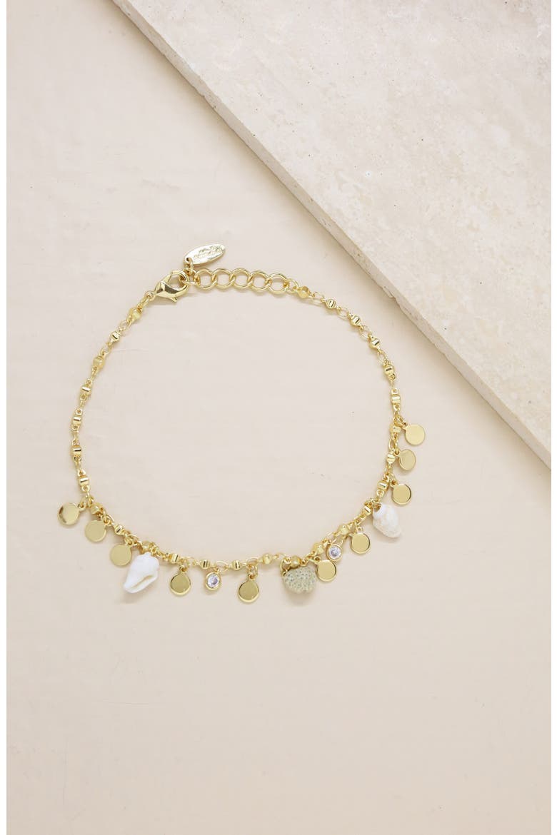 Shell Anklet, Alternate, color, GOLD