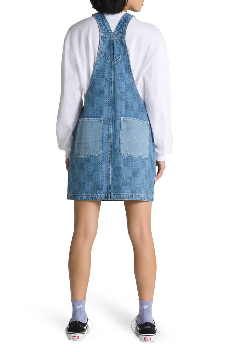 Vans Mended Check Denim Pinafore Dress, Alternate, color, 