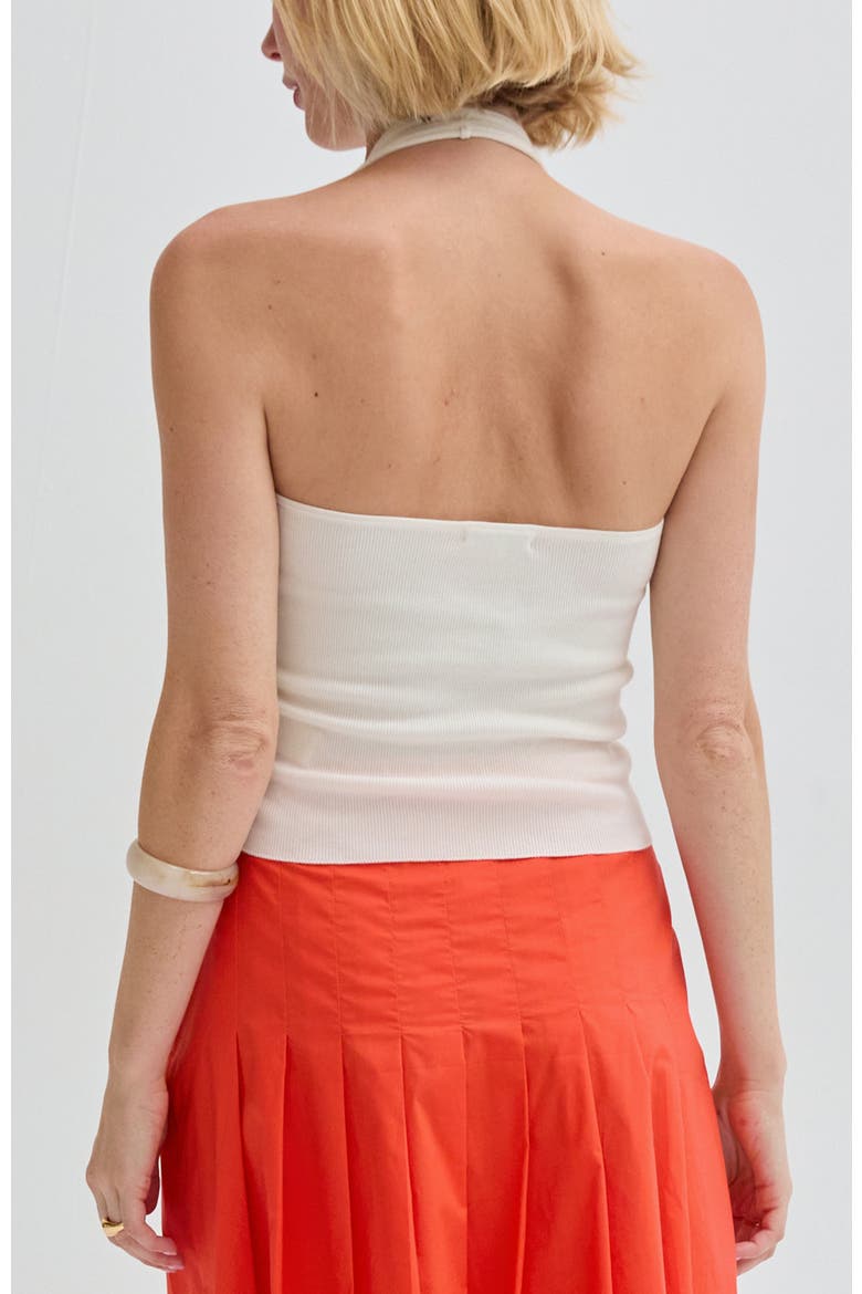 Halter Knit Top, Alternate, color, Ivory