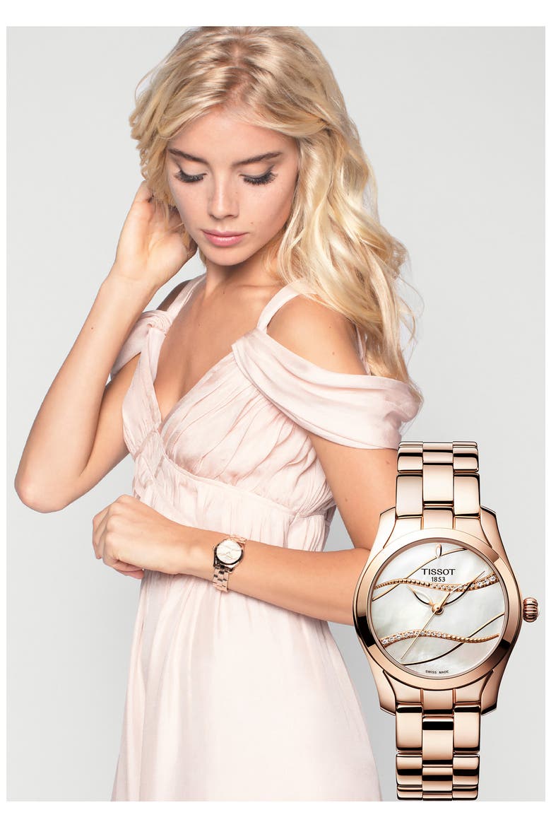 T-Wave Bracelet Watch, 30mm, Alternate, color, WHITE MOTHER OF PEARL