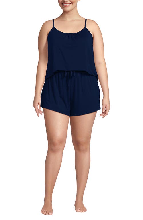 Lands' End Cooling 3 Piece Pajama Set In Blue