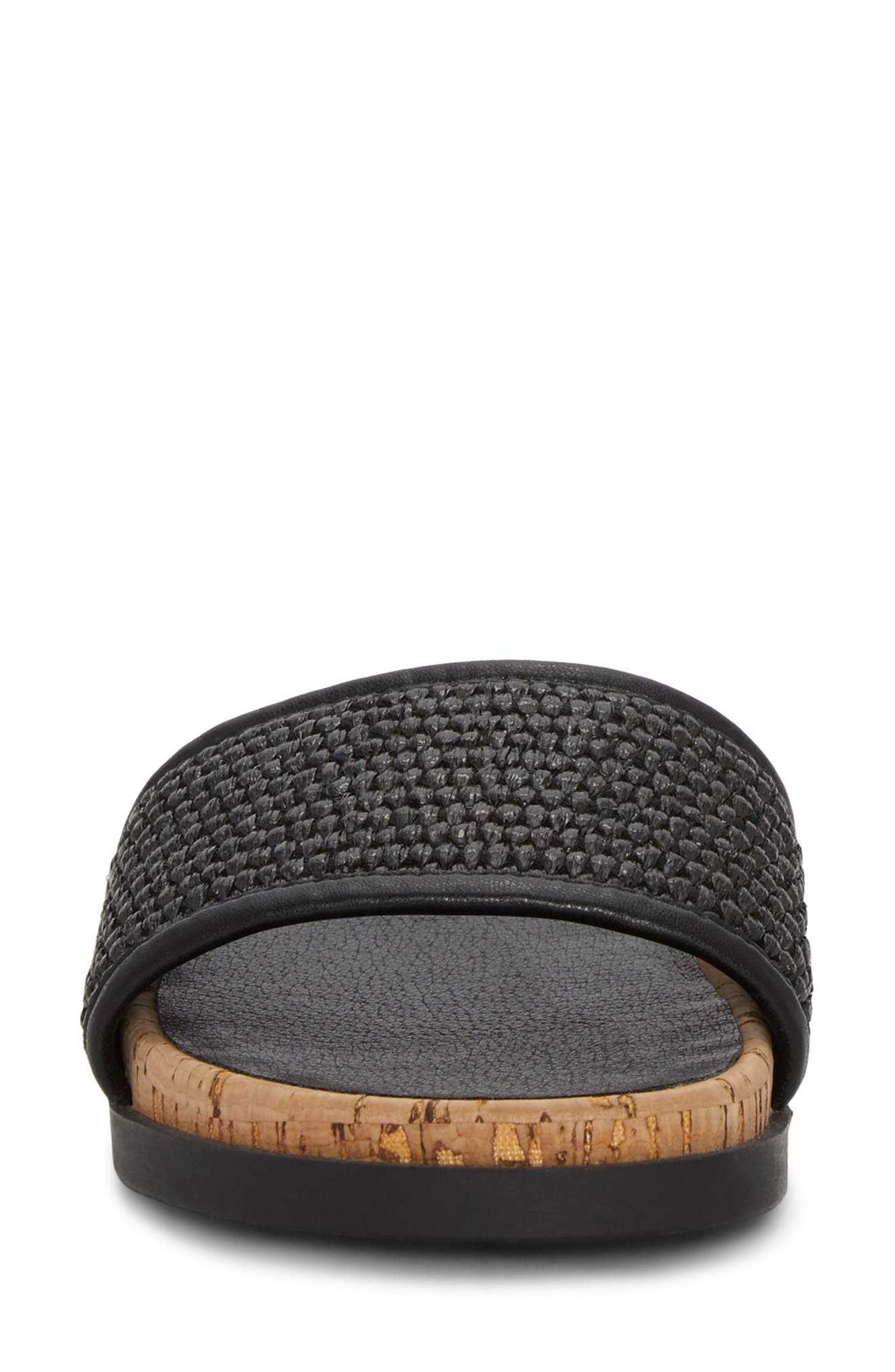 Lucky Brand Dylina Slide Sandal, Alternate, color, Black Raffia Pu