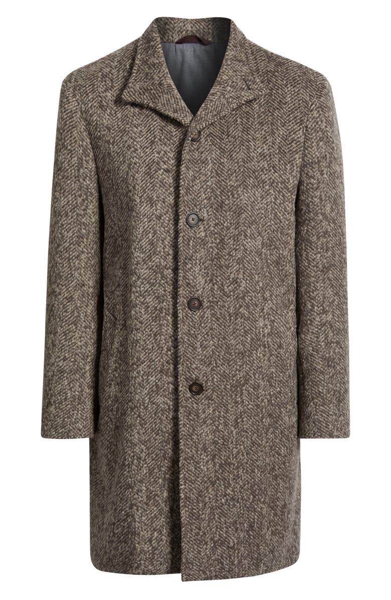 Jack Victor Wiktor Herringbone Wool Blend Coat, Alternate, color, Light Brown