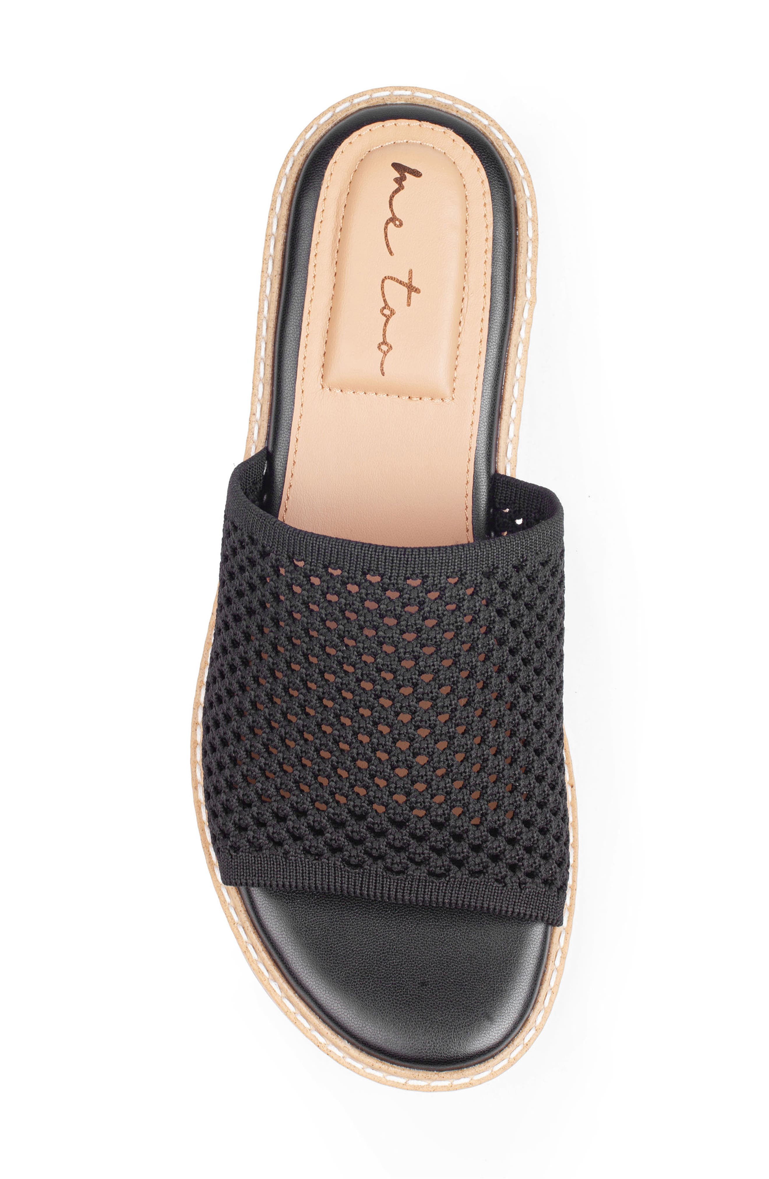 Me Too Aaryn Slide Sandal, Alternate, color, Black Mesh