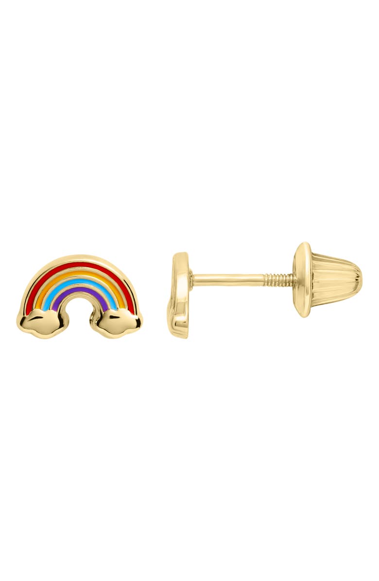 Mignonette Kid's Rainbow Stud Earrings, Main, color,