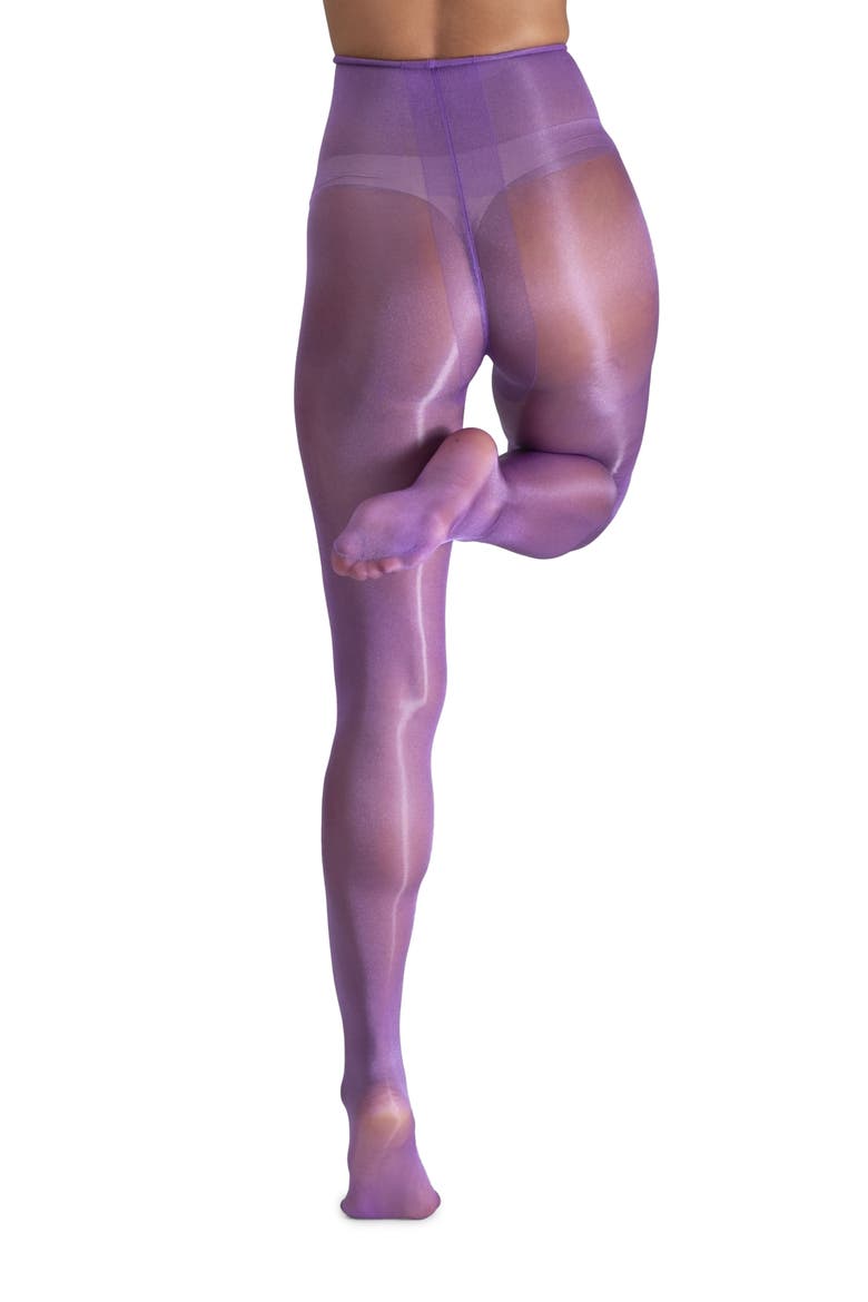 Lustrous Silky Shiny 40-Denier Semi-Opaque Tights, Alternate, color, PURPLE