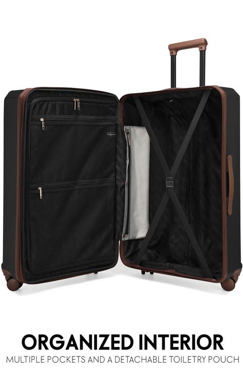 Elle Luxe Journey 3 Piece Expandable Retro Spinner Luggage Set In Black