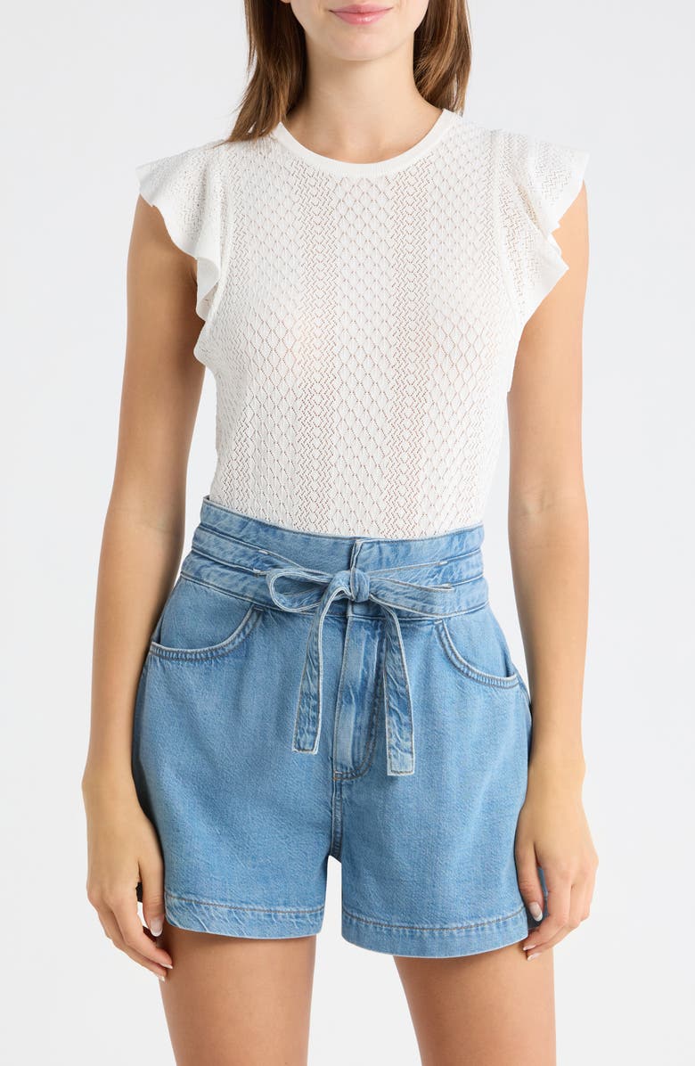 PAIGE Margo Cap Sleeve T-Shirt, Main, color, White