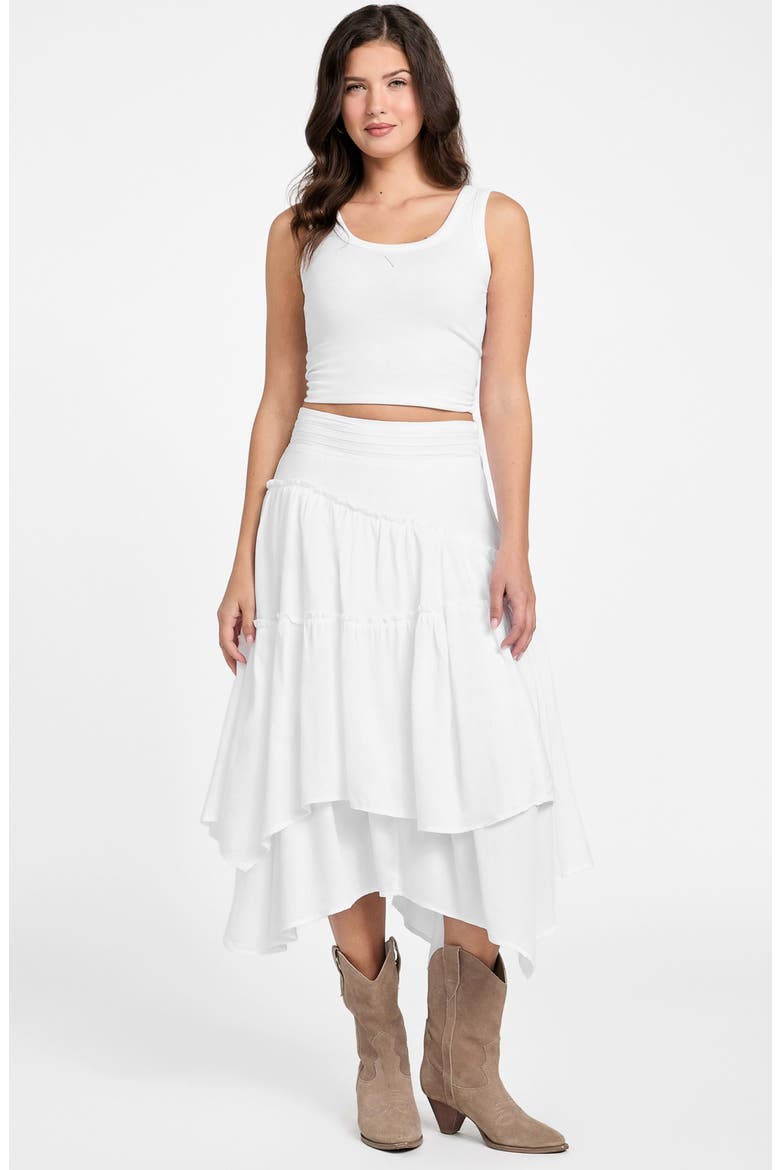 Tanya Tiered Maxi Skirt, Alternate, color, PURE WHITE