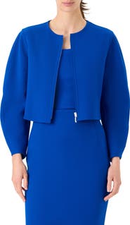 Akris Harriet Crop Wool Blend Zip Jacket