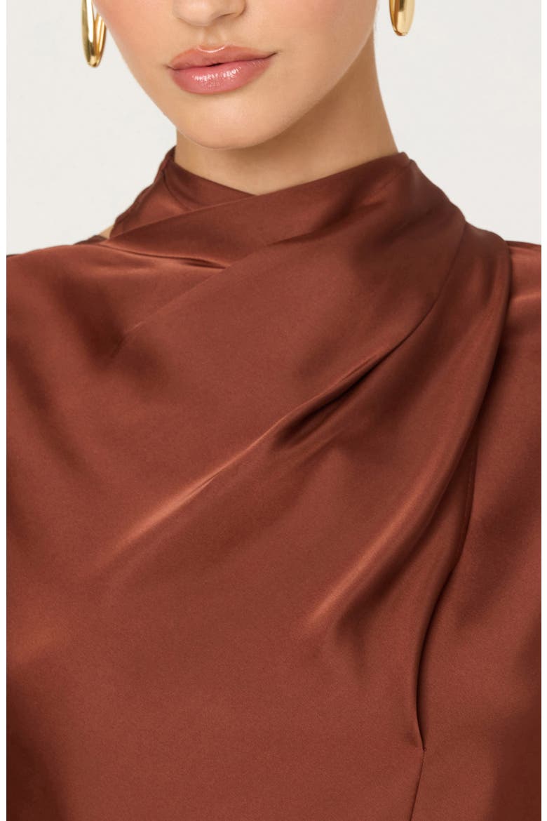 Ivonne Satin Top, Alternate, color, RUST