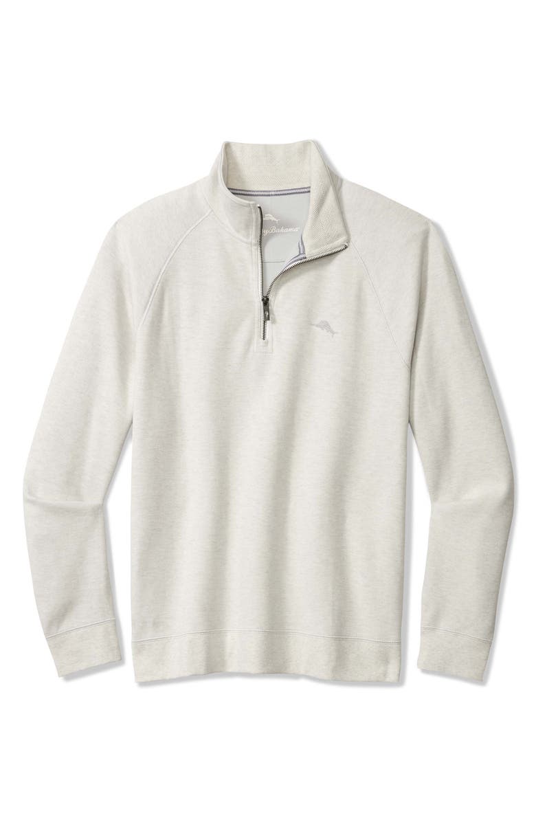 Tommy Bahama North Port Half Zip Pullover, Main, color, Coconut Heather