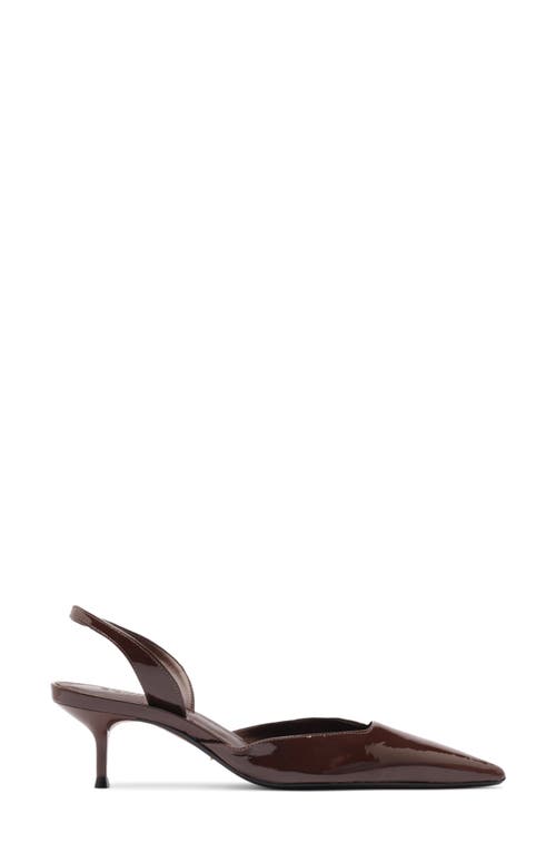 Schutz Paola Mid Slingback Pointed Toe Pump In Brown