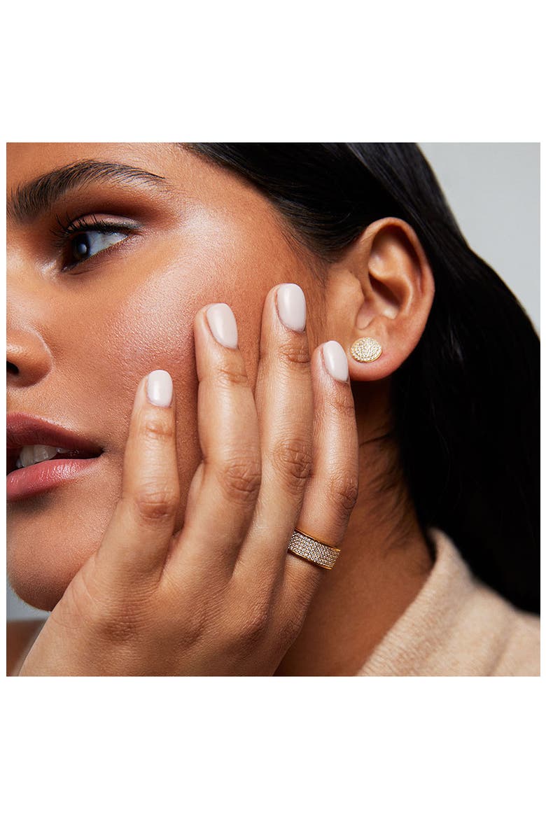 Petit Pavé Thick Stacking Ring, Alternate, color, WHITE TOPAZ/ GOLD