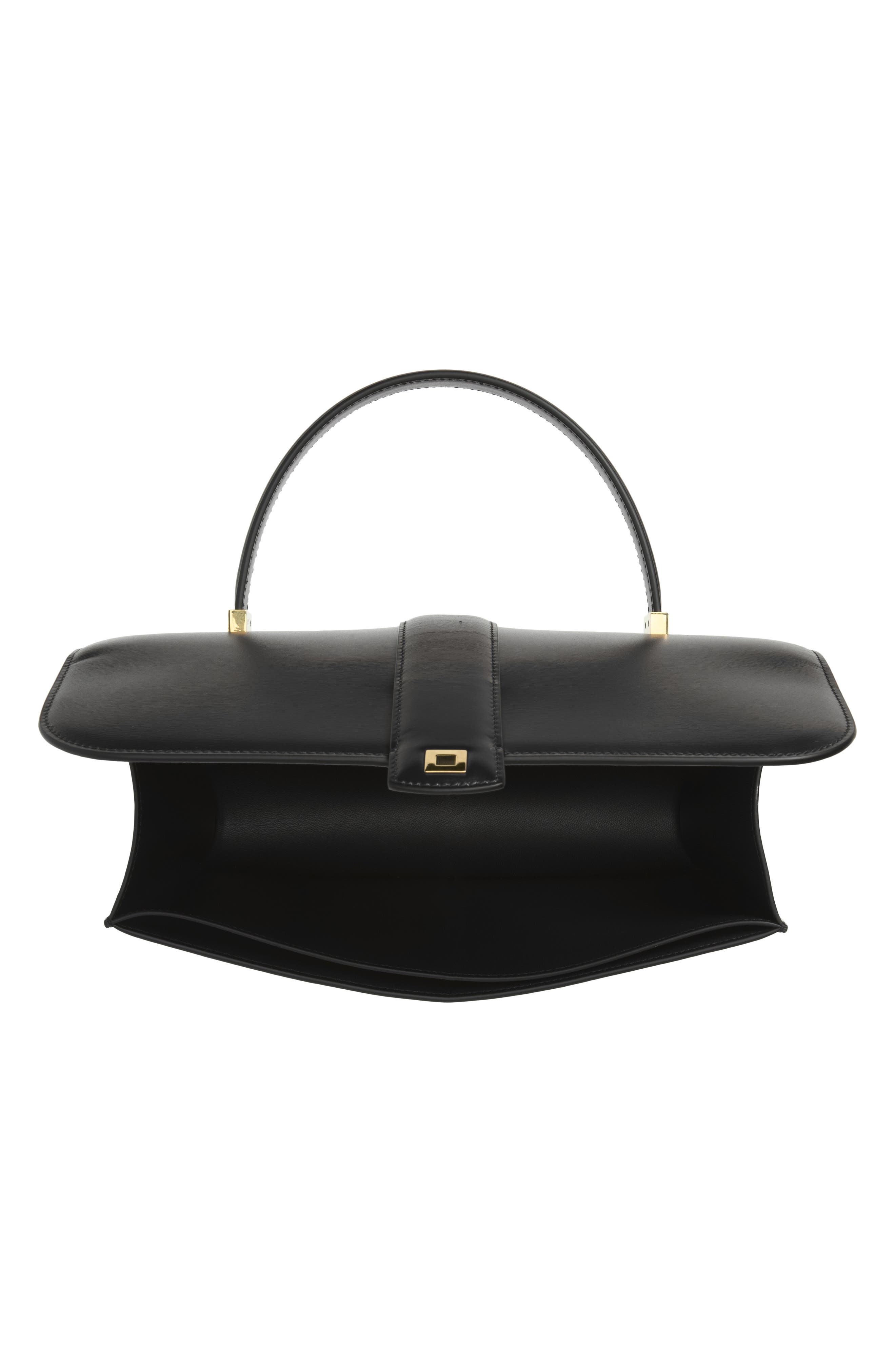 Blake Leather Top Handle Bag, Alternate, color, BLACK