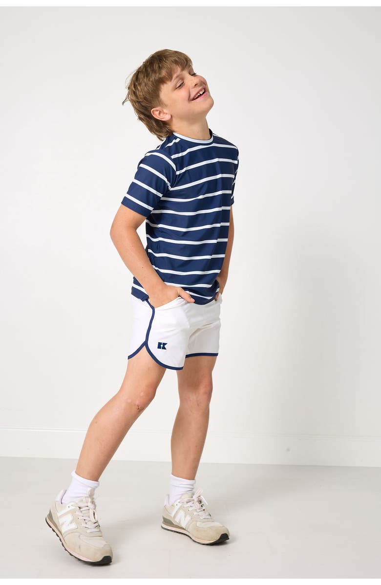 Courtside Kids Boys Retro Super Short Lined, Alternate, color, White