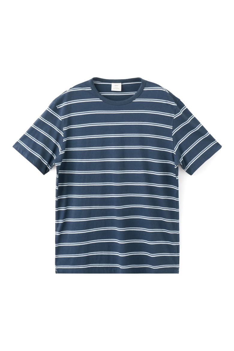 Stripe Crewneck T-Shirt, Alternate, color, NAVY