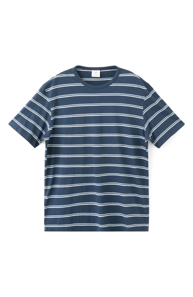 MANGO Stripe Crewneck T-Shirt, Alternate, color, Navy