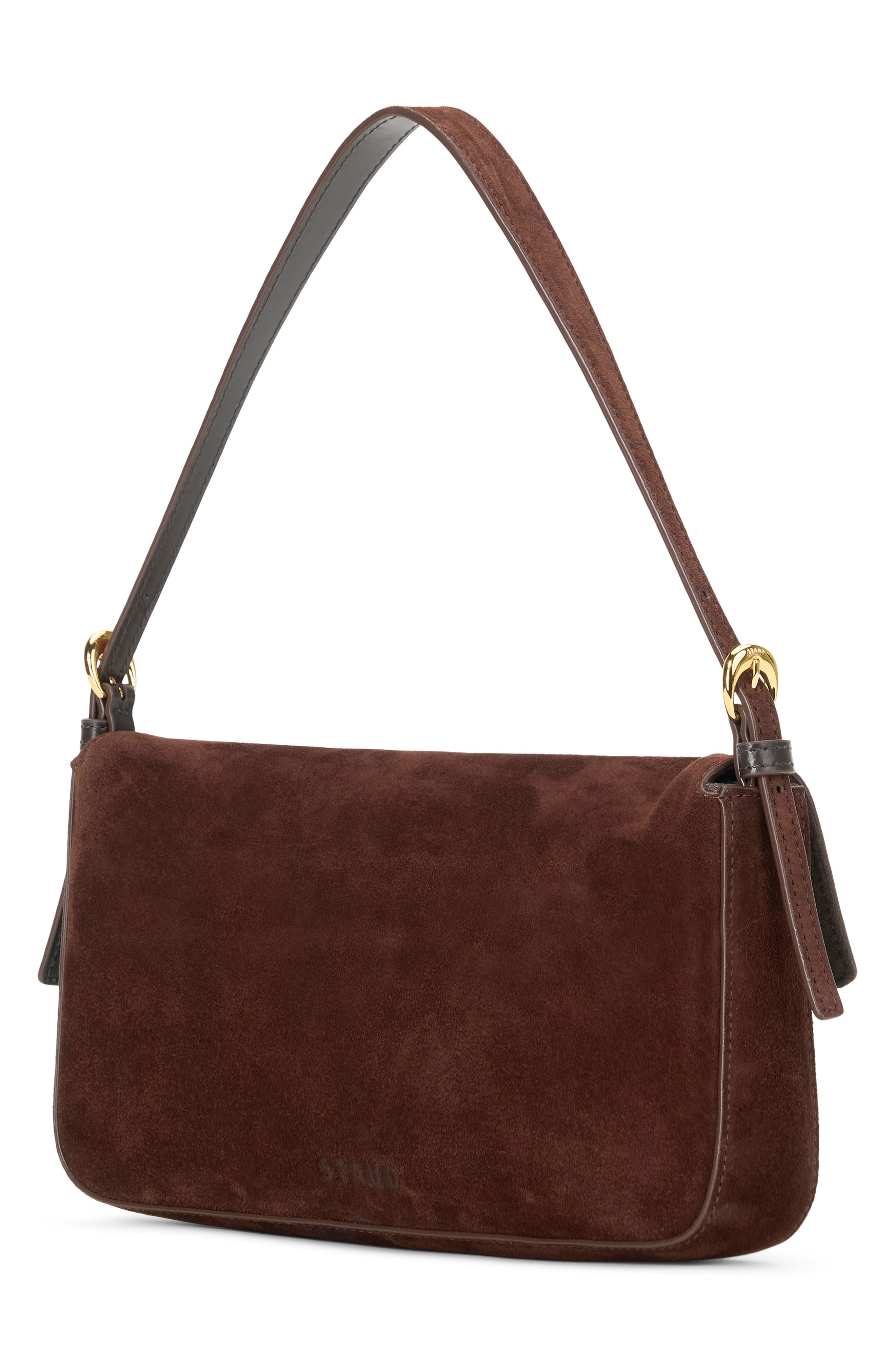 STAUD Harlow Suede Shoulder Bag, Alternate, color, Mahogany