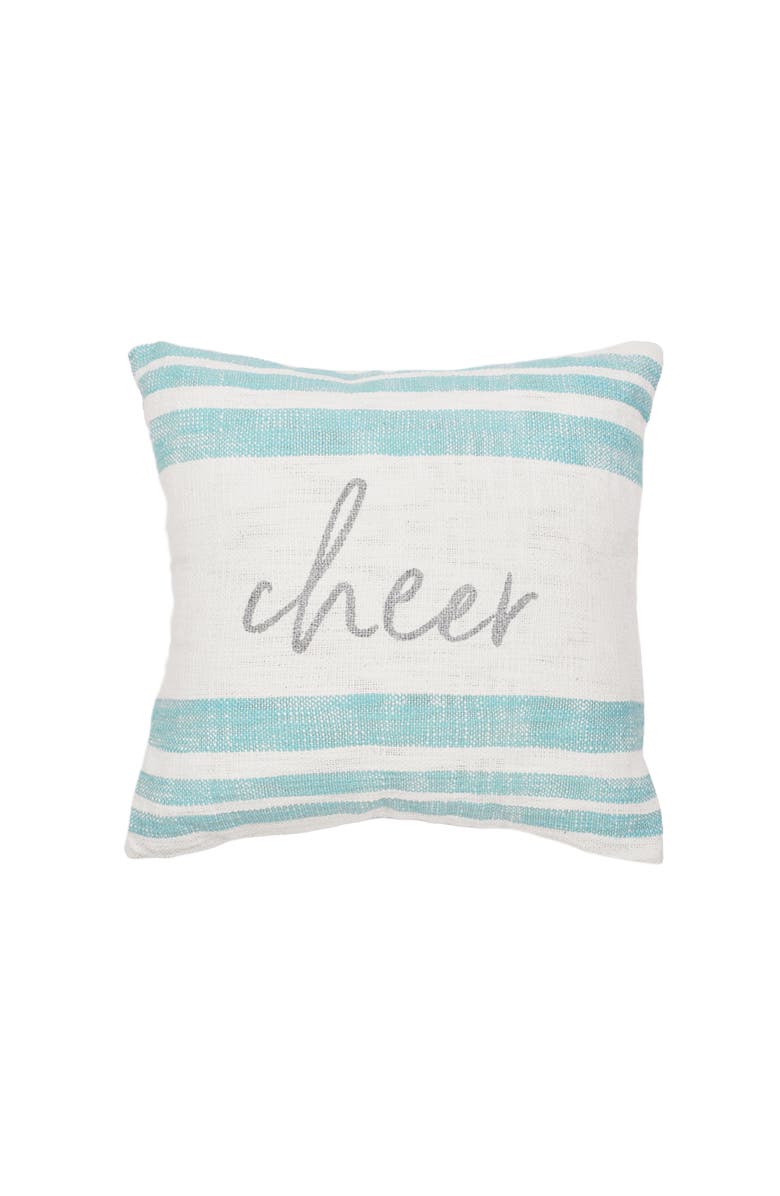 carol & frank Morgan Christmas Holiday Striped Decorative Euro Pillow Collection, Main, color, White