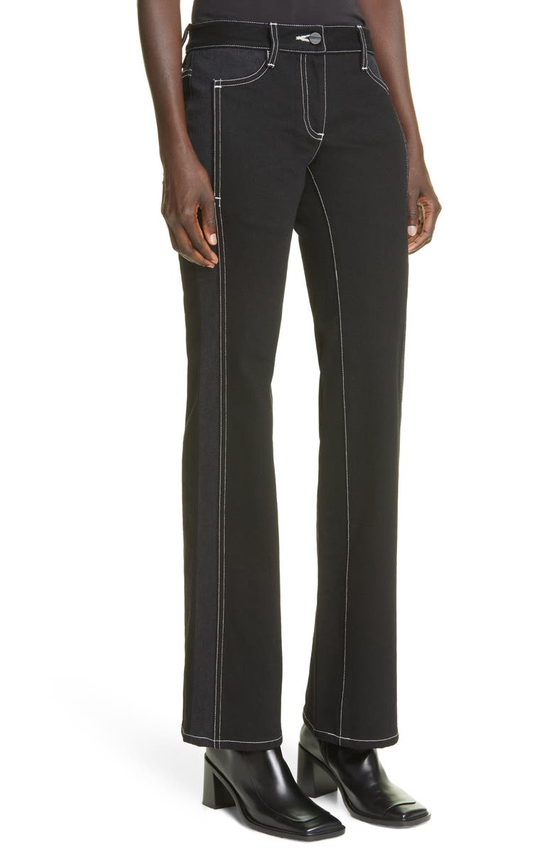 Dion Lee Spliced Low Rise Bootcut Jeans, Alternate, color,