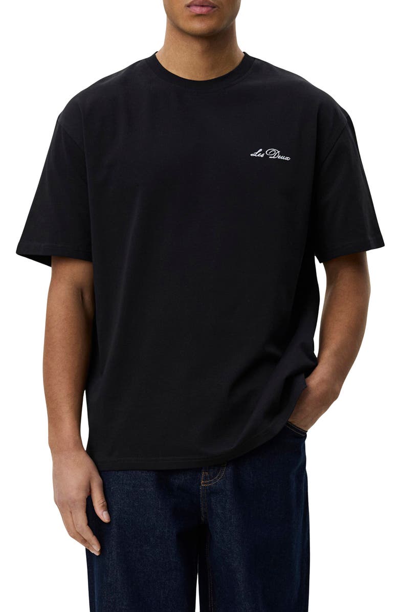 Les Deux Organic Cotton Graphic T-Shirt, Main, color, Black/ White