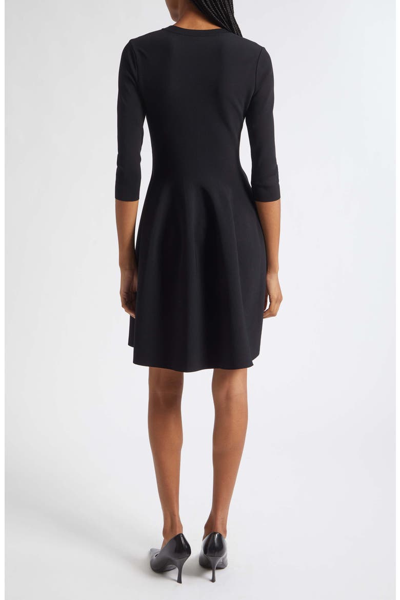 Milano Stitch Fit & Flare Sweater Dress, Alternate, color, BLACK