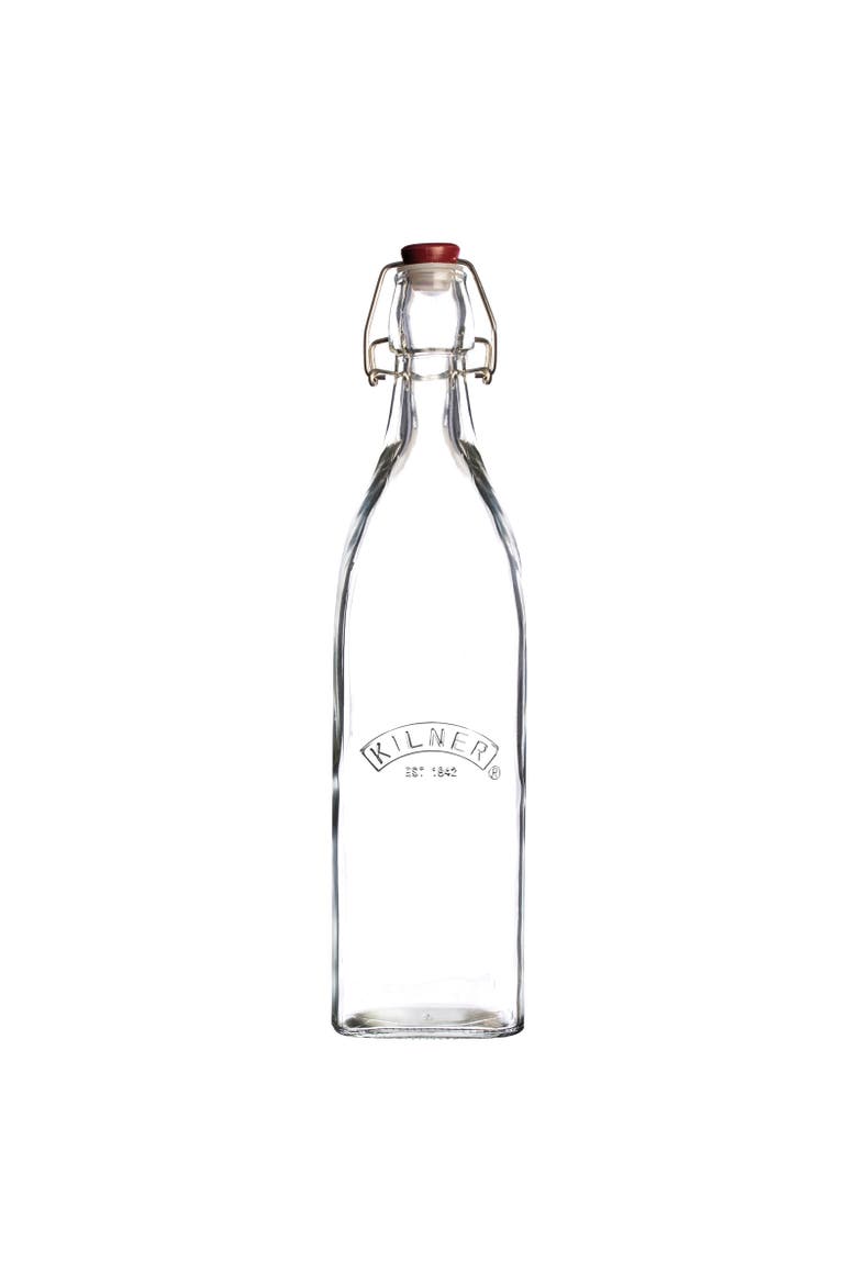 Square Swing Top Bottle, 34 Ounce, Main, color, Clear