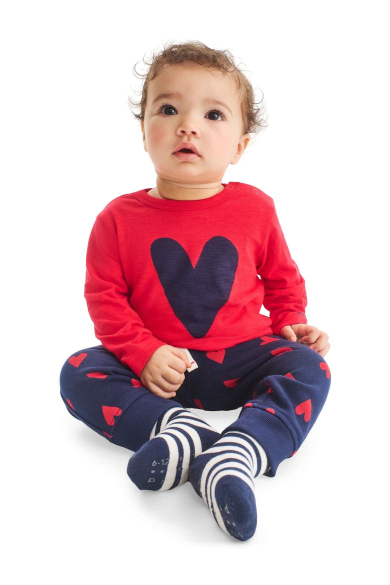 Baby Sweatpant In Confetti Hearts, Alternate, color, Navy Mini Lollipop Hearts