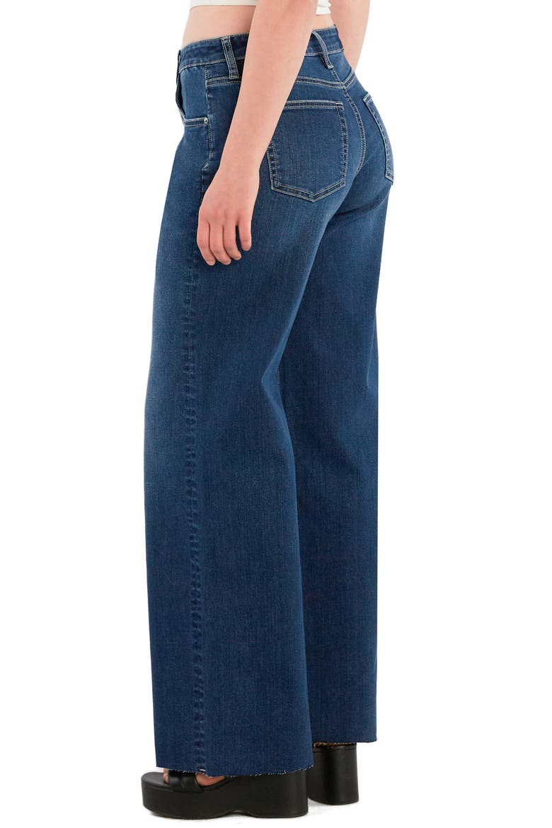 Raw Hem Wide Leg Jeans, Alternate, color, STORM DENIM
