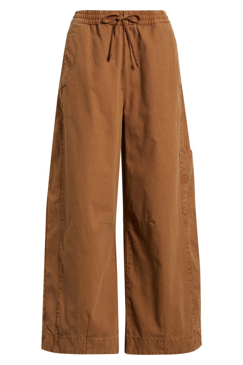 Felix Drawstring Ankle Wide Leg Pants, Alternate, color, CARAMEL