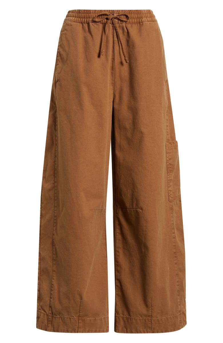 Damson Madder Felix Drawstring Ankle Wide Leg Pants, Alternate, color, Caramel
