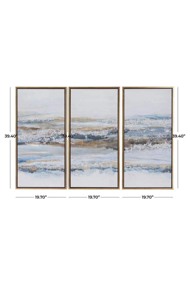 Set of 3 Canvas Framed Wall Art, Alternate, color, BLUE