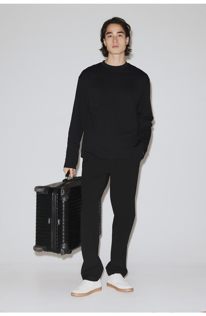 H&M Four-way stretch regular-fit pull-on pants, Main, color, Black