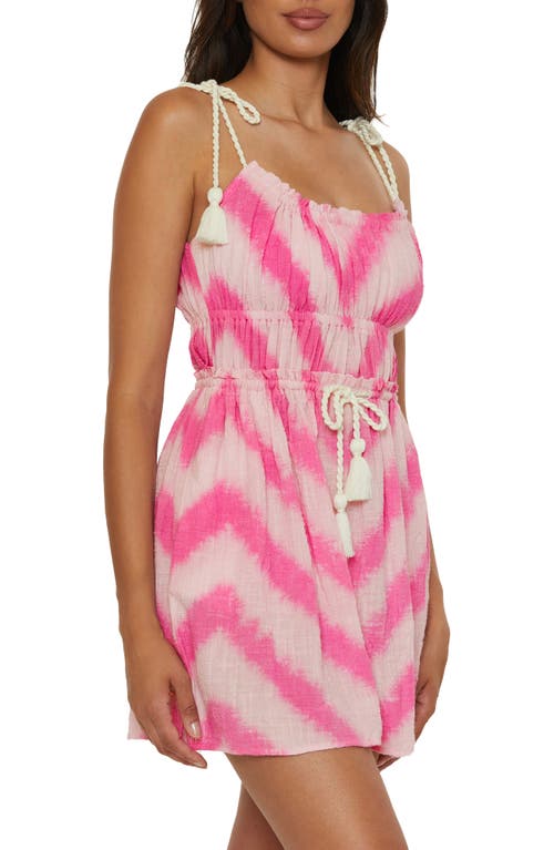 Lucky Brand Ibiza Tie Dye Cotton Blend Gauze Cover-up Sundress In Pink