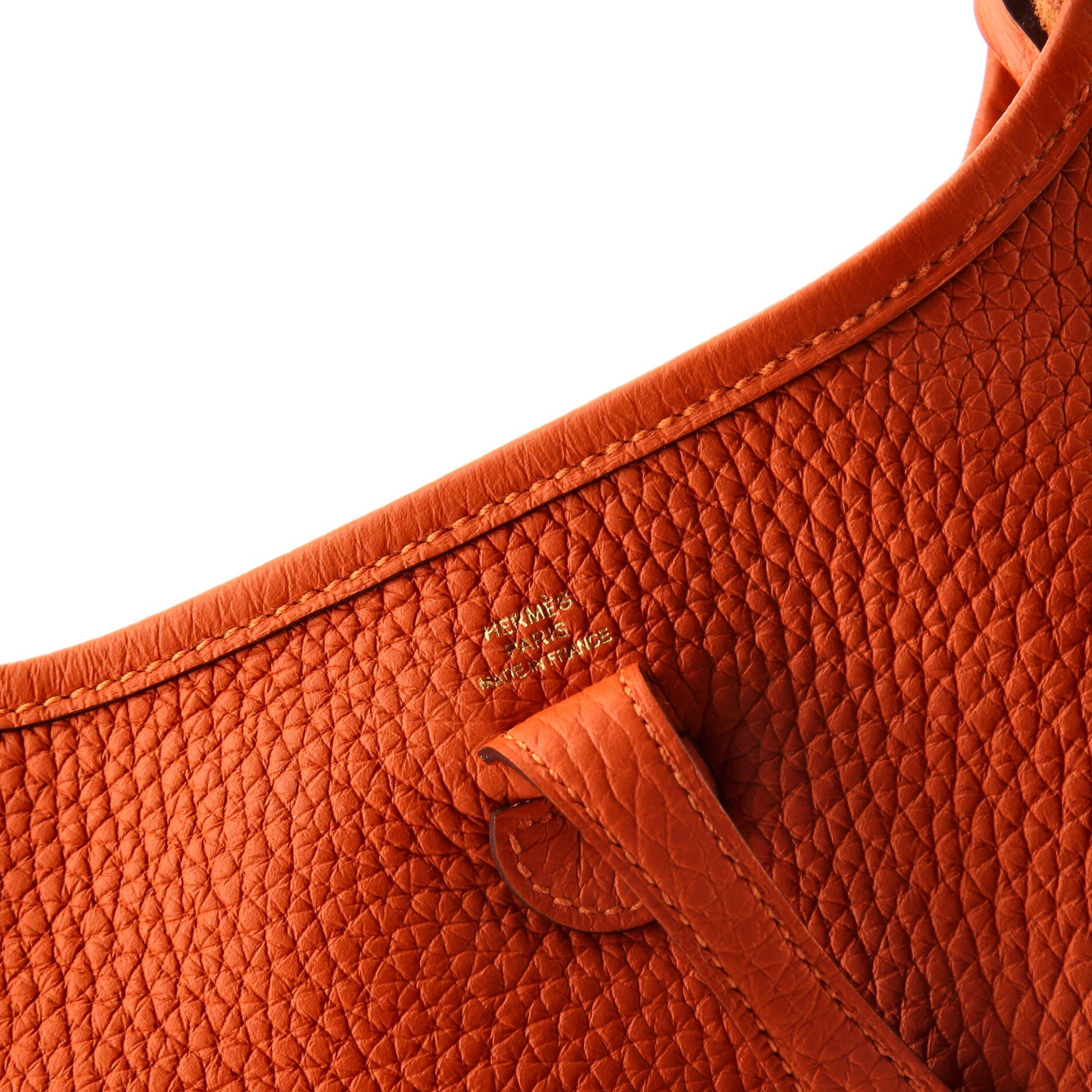 Pre-Owned Hermes Evelyne Bag Gen III Clemence TPM, Alternate, color, Orange Minium