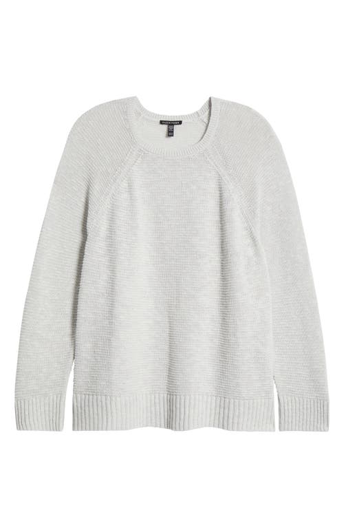 Eileen Fisher Organic Linen & Cotton Slub Crewneck Sweater In Pearl