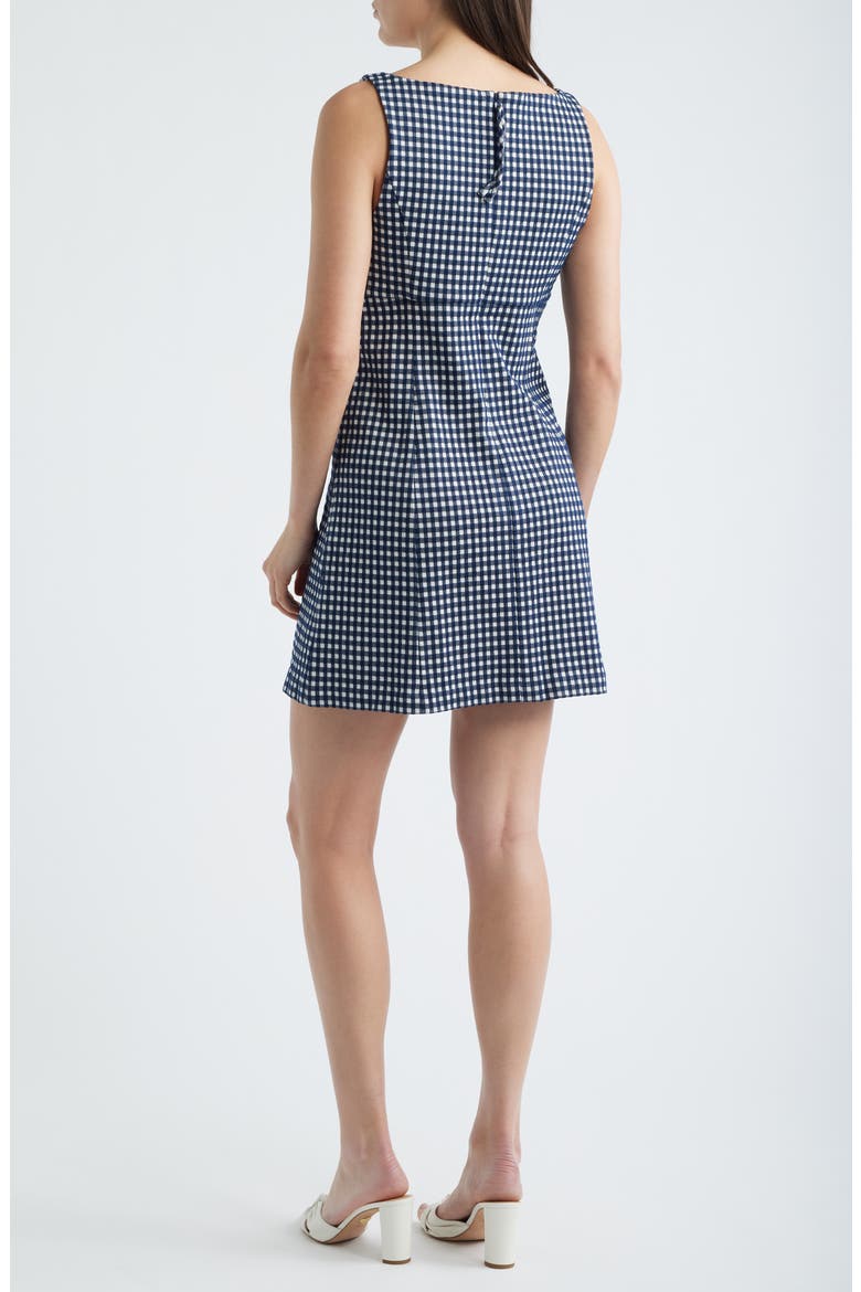 Ponte Jacquard Square Neck Mini Dress, Alternate, color, GING MIN TW PTN